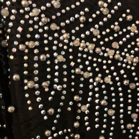 Fashion Nova Plus Size Feather Trim Beaded Sheer Mesh Dress - Picture 10 of 15